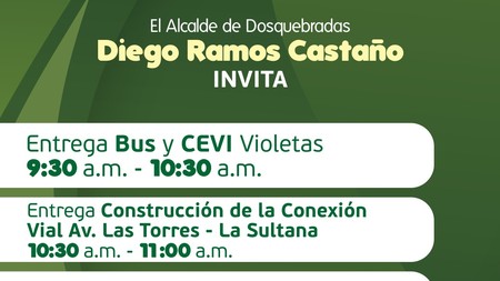 Invitación a medios para entrega de obras para el beneficio de los Dosquebradenses
