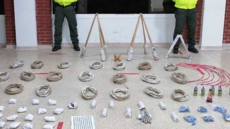 Material de pólvora detonante incautada en operativos de la Administración de Dosquebradas y policía de Dosquebradas