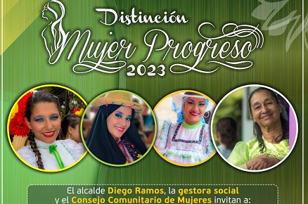 Banner de invitación al evento distinción mujer progreso de Dosquebradas