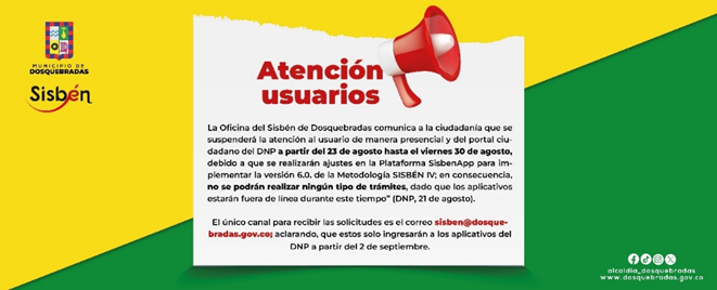 Banner-informativo-suspensión-de-servicio-plataforma-Sisbén