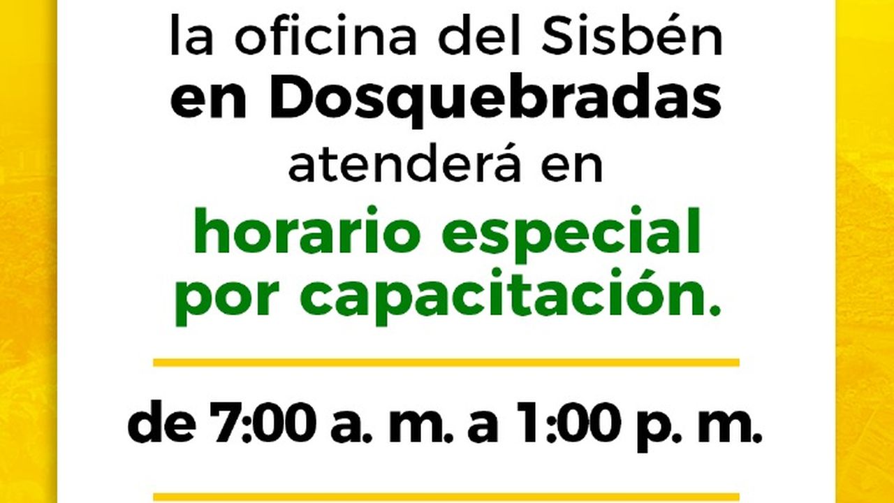 Este 26 de marzo, el Sisbén en Dosquebradas atenderá en horario especial