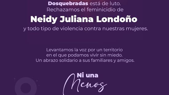 Gestora social rechaza el feminicidio en Dosquebradas y refuerza las acciones para prevenir la violencia de género